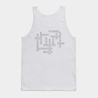 (1971PP) Crossword pattern with words from a 1971 science fiction book about a dentist. Tank Top